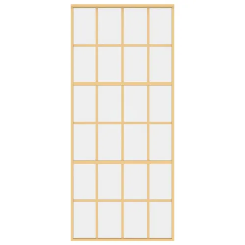 Klizna vrata zlatna 90 x 205 cm prozirno staklo ESG i aluminij - Zlatno 90 x 205 cm Rešetke 6 x 4 Cijena