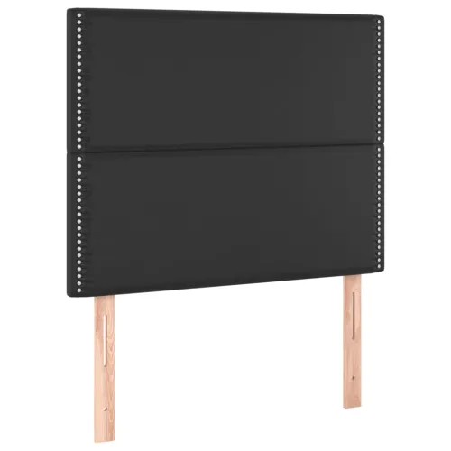 Boxspring - Krevet s oprugama i madracem crni 90x190 cm od umjetne kože - Crna 90 x 190 cm Obično s čavlima Cijena