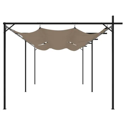 Pergola s pomičnim krovom smeđesiva 589x292x230 cm - Sivo-smeđa 589 x 292 x 230 cm Cijena