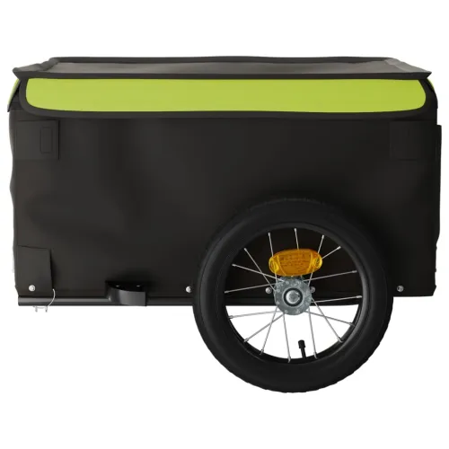 Prikolica za bicikl crno-zelena 30 kg željezna - Zelena 120 x 54 x 44 cm Cijena