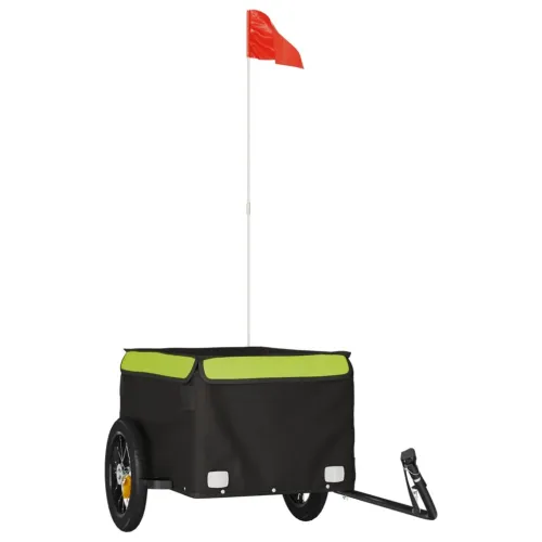 Prikolica za bicikl crno-zelena 30 kg željezna - Zelena 120 x 54 x 44 cm Cijena