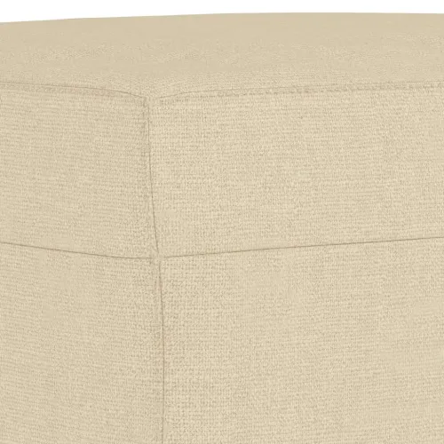 3-dijelni set sofa s jastucima krem od tkanine - Krema s jastučićima i tabureom Cijena