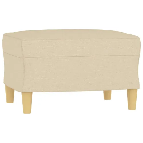 3-dijelni set sofa s jastucima krem od tkanine - Krema s jastučićima i tabureom Cijena