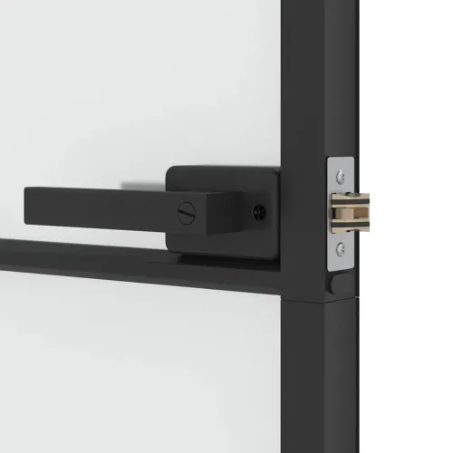 Sobna vrata tanka crna 76 x 201,5 cm kaljeno staklo i aluminij - Crna i mat 76 x 201.5 cm Mreže 4 x 2 Cijena
