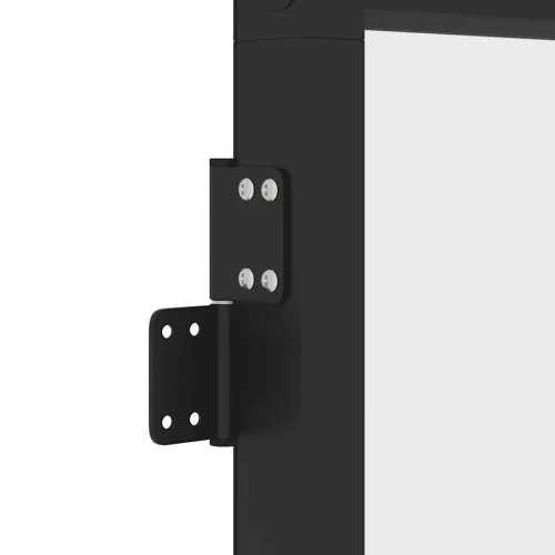 Sobna vrata tanka crna 83 x 201,5 cm kaljeno staklo i aluminij - Crna, prozirna i mat 83 x 201.5 cm 3 vodoravne šipke Cijena