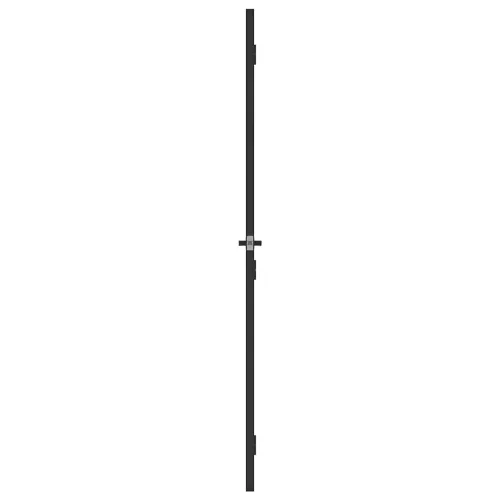 Sobna vrata tanka crna 83 x 201,5 cm kaljeno staklo i aluminij - Crna, prozirna i mat 83 x 201.5 cm 3 vodoravne šipke Cijena