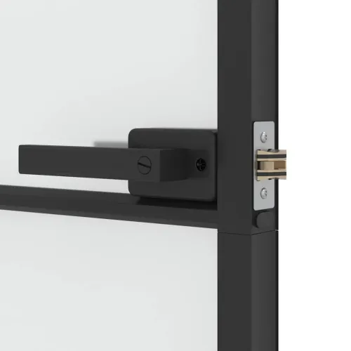 Sobna vrata tanka crna 102,5x201,5 cm kaljeno staklo i aluminij - Crna, prozirna i mat 102.5 x 201.5 cm Mreže 4 x 2 Cijena