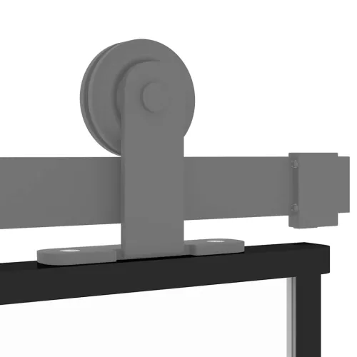 Klizna vrata crna 90 x 205 cm od kaljenog stakla i aluminija - Crna, prozirna i mat 90 x 205 cm Rešetke 3 x 2 Cijena