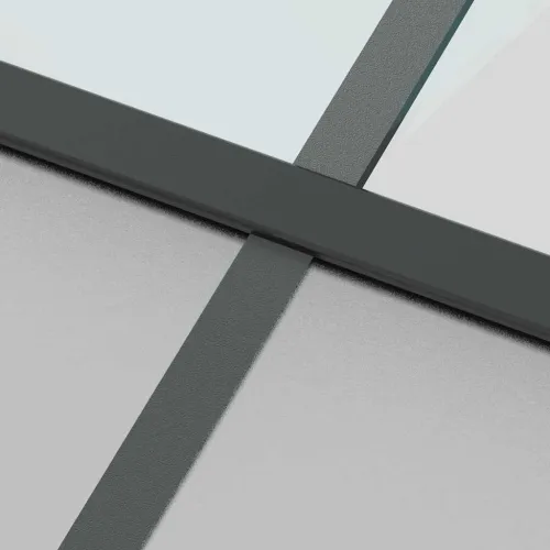 Klizna vrata crna 90 x 205 cm od kaljenog stakla i aluminija - Crna, prozirna i mat 90 x 205 cm Rešetke 3 x 2 Cijena