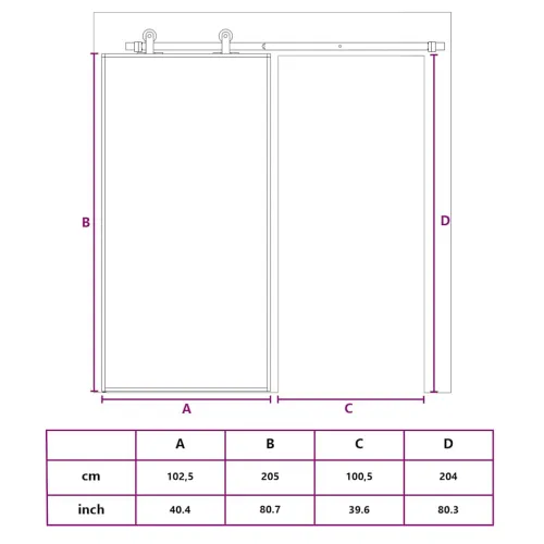 Klizna vrata bijela 102,5x205 cm od kaljenog stakla i aluminija - Bijela i prozirna 102.5 x 205 cm Rešetke 3 x 2 Cijena