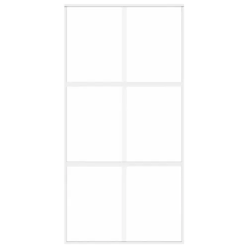 Klizna vrata bijela 102,5x205 cm od kaljenog stakla i aluminija - Bijela i prozirna 102.5 x 205 cm Rešetke 3 x 2 Cijena