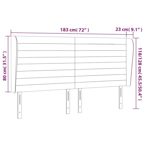 Uzglavlje s ušima plavo 183x23x118/128 cm od tkanine - Plava 183 x 23 x 118/128 cm Cijena