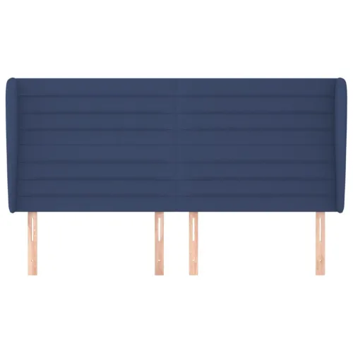 Uzglavlje s ušima plavo 183x23x118/128 cm od tkanine - Plava 183 x 23 x 118/128 cm Cijena