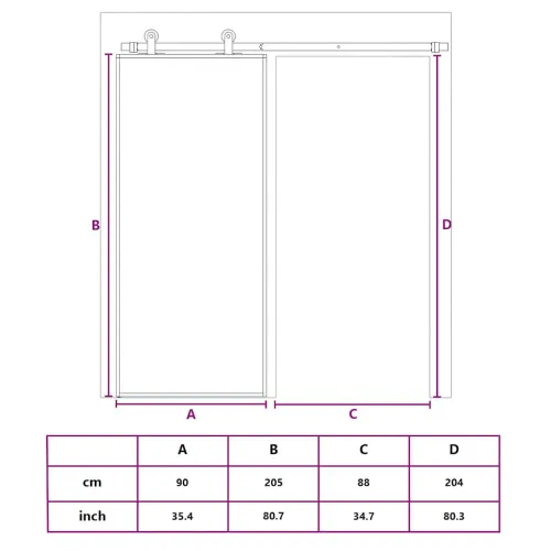 Klizna vrata bijela 90 x 205 cm od kaljenog stakla i aluminija - Bijela i prozirna 90 x 205 cm Rešetke 3 x 2 Cijena