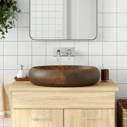 Nadgradni Lavabo - Umivaonik smeđi ovalni 59x40x15 cm keramički - Smeđa 59 x 40 x 15 cm Smeđa 59 x 40 x 15 cm Cijena