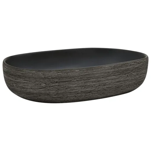 Nadgradni Lavabo - Umivaonik sivo-crni ovalni 59x40x14 cm keramički - Crna i siva 59 x 40 x 14 cm Crna i siva 59 x 40 x 14 cm Cijena