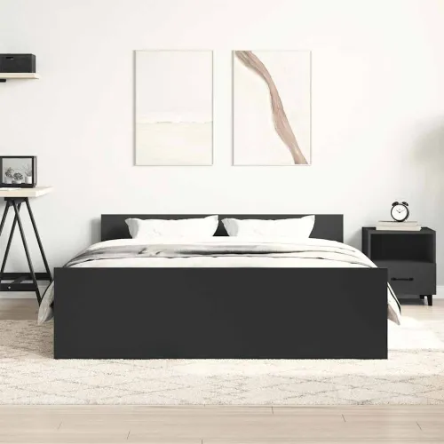 Okvir kreveta s uzglavljem i podnožjem crni 140 x 200 cm - Crna 140 x 200 cm Cijena