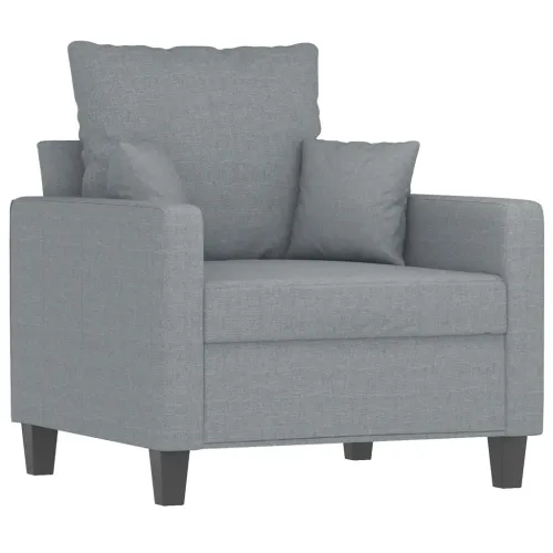 Fotelja s tabureom svjetlosiva 60 cm od tkanine - Svjetlosiva Cijena
