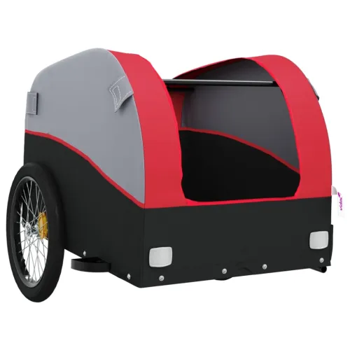 Prikolica za bicikl crno-crvena 45 kg željezna - Crvena 126 x 63 x 63 cm Cijena