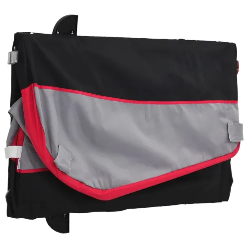 Prikolica za bicikl crno-crvena 45 kg željezna - Crvena 126 x 63 x 63 cm Cijena