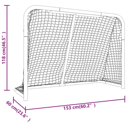 Hokejaški gol crveno-bijeli 153 x 60 x 118 cm čelik i poliester - 153 x 60 x 118 cm Cijena