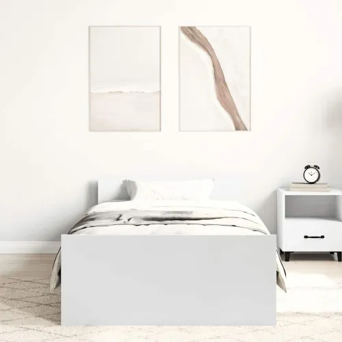 Okvir za krevet bijeli 90x190 cm konstruirano drvo - Bijela 90 x 190 cm Cijena
