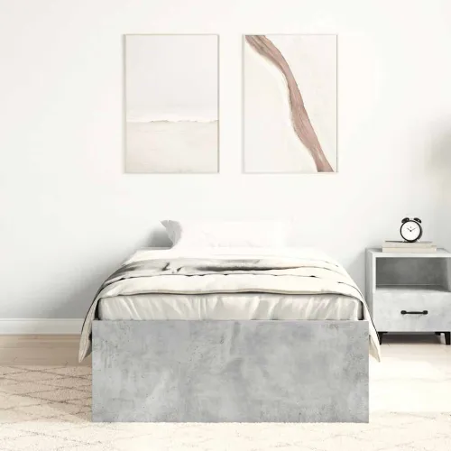 Okvir kreveta boja betona 75 x 190 cm mali za jednu osobu - Beton siva 75 x 190 cm Cijena