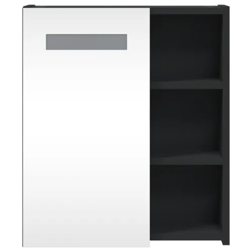 Kupaonski ormarić s ogledalom i LED svjetlom crni 45x13x52 cm - Crna 45 x 13 x 52 cm Cijena