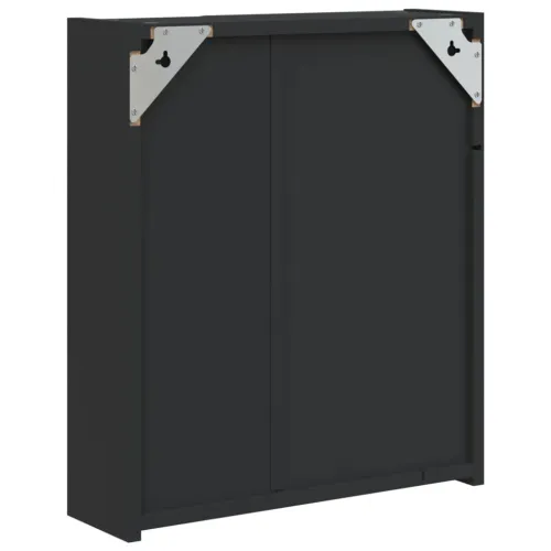 Kupaonski ormarić s ogledalom i LED svjetlom crni 45x13x52 cm - Crna 45 x 13 x 52 cm Cijena