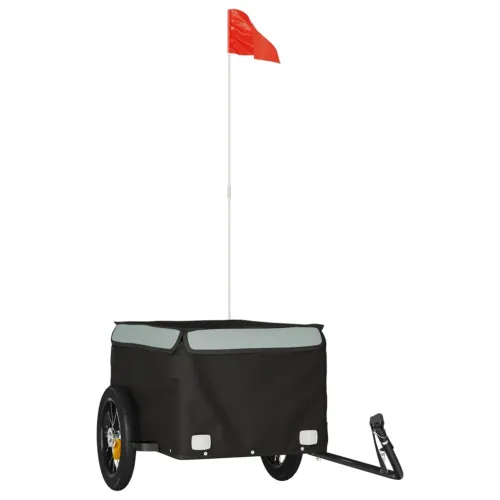 Prikolica za bicikl crno-siva 30 kg željezna - Siva 120 x 54 x 44 cm Cijena