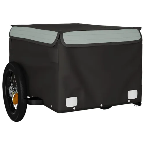 Prikolica za bicikl crno-siva 30 kg željezna - Siva 120 x 54 x 44 cm Cijena