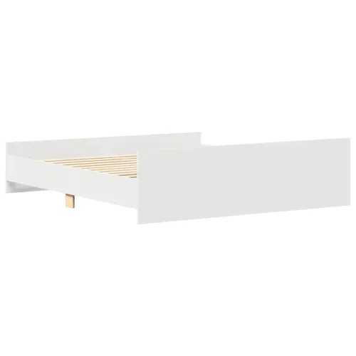 Okvir kreveta s uzglavljem i podnožjem bijeli 200 x 200 cm - Bijela 200 x 200 cm Cijena