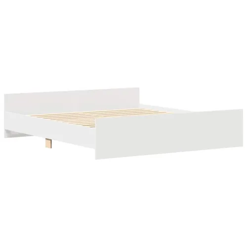 Okvir kreveta s uzglavljem i podnožjem bijeli 200 x 200 cm - Bijela 200 x 200 cm Cijena