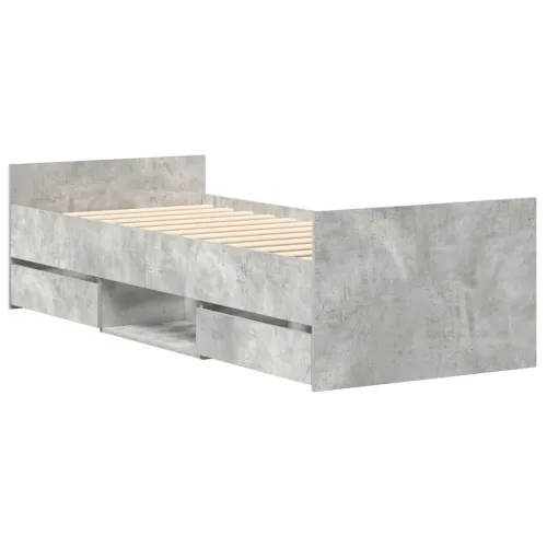 Okvir kreveta s uzglavljem i podnožjem boja betona 100 x 200 cm - Beton siva 100 x 200 cm Cijena