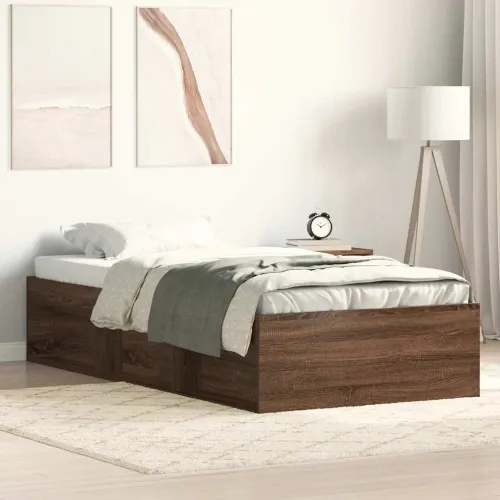 Okvir za krevet smeđa boja hrasta hrasta 100x200 cm - Smeđi hrast 100 x 200 cm Cijena