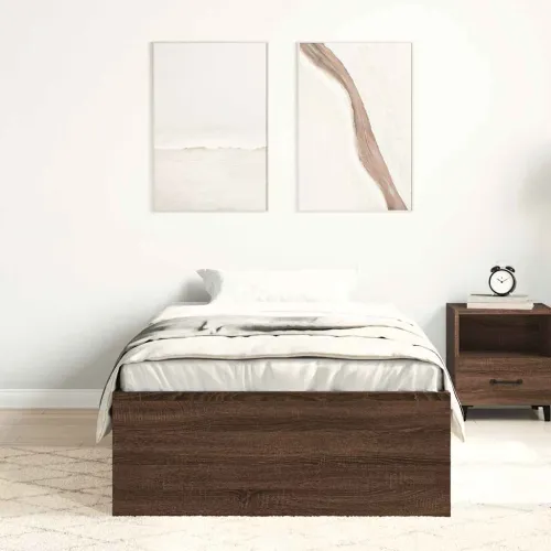 Okvir za krevet smeđa boja hrasta hrasta 100x200 cm - Smeđi hrast 100 x 200 cm Cijena