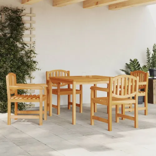 Vrtna garnitura - 5-dijelni vrtni blagovaonski set od masivne tikovine - Dužina stola 110 cm 4 Cijena