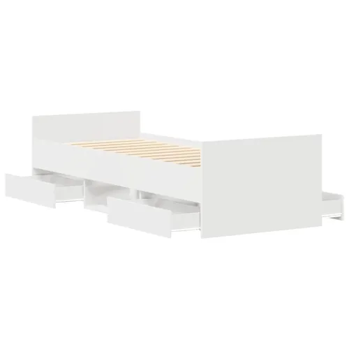 Okvir kreveta s uzglavljem i podnožjem bijeli 100 x 200 cm - Bijela 100 x 200 cm Cijena