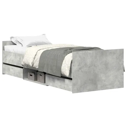 Okvir kreveta s uzglavljem i podnožjem boja betona 90 x 200 cm - Beton siva 90 x 200 cm Cijena