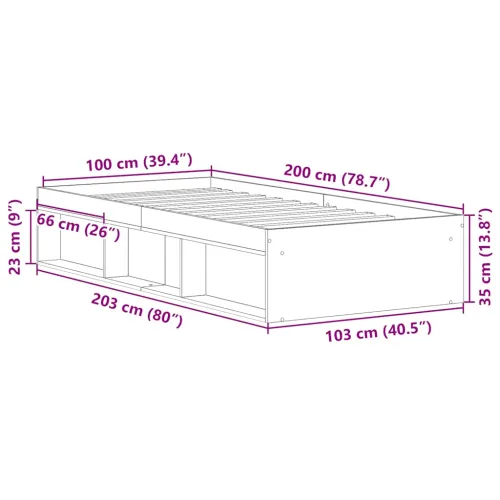 Okvir za krevet bijeli 100x200 cm - Bijela 100 x 200 cm Cijena