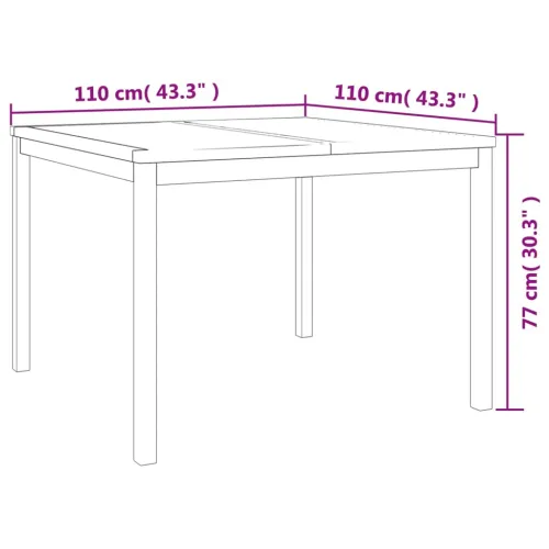 Vrtna garnitura - 3-dijelni vrtni blagovaonski set od masivne tikovine - Dužina stola 110 cm 2 Cijena
