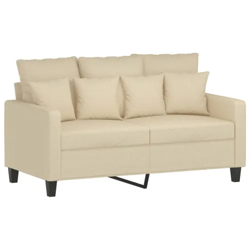 3-dijelni set sofa s jastucima krem od mikrovlakana - Krema s jastučićima Cijena