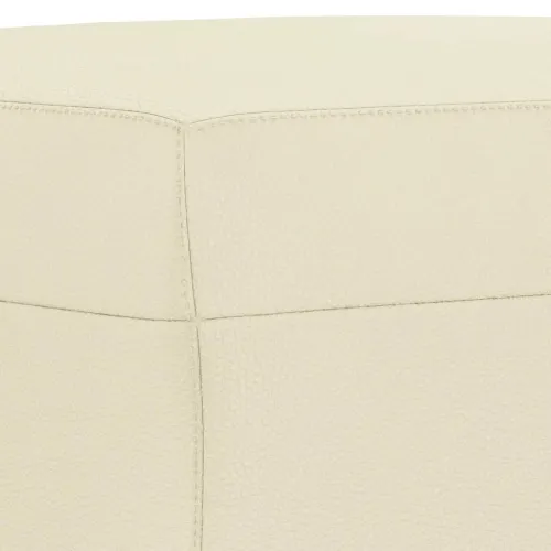 4-dijelni set sofa s jastucima krem od umjetne kože - Krema s jastučićima i tabureom Cijena