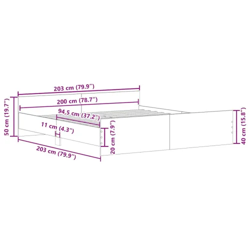 Okvir kreveta s uzglavljem i podnožjem crni 200 x 200 cm - Crna 200 x 200 cm Cijena
