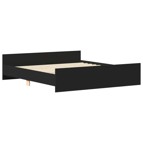 Okvir kreveta s uzglavljem i podnožjem crni 200 x 200 cm - Crna 200 x 200 cm Cijena