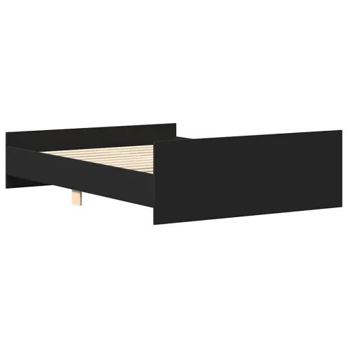 Okvir kreveta s uzglavljem i podnožjem crni 150 x 200 cm - Crna 150 x 200 cm Cijena