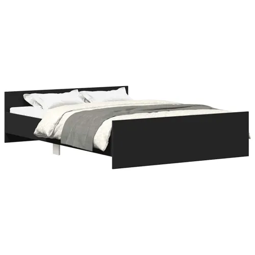 Okvir kreveta s uzglavljem i podnožjem crni 150 x 200 cm - Crna 150 x 200 cm Cijena
