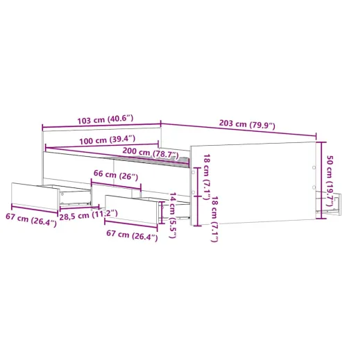 Okvir kreveta s uzglavljem i podnožjem crni 100 x 200 cm - Crna 100 x 200 cm Cijena