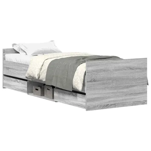 Okvir kreveta s uzglavljem i podnožjem boja hrasta 90 x 200 cm - Sivi hrast sonoma 90 x 200 cm Cijena