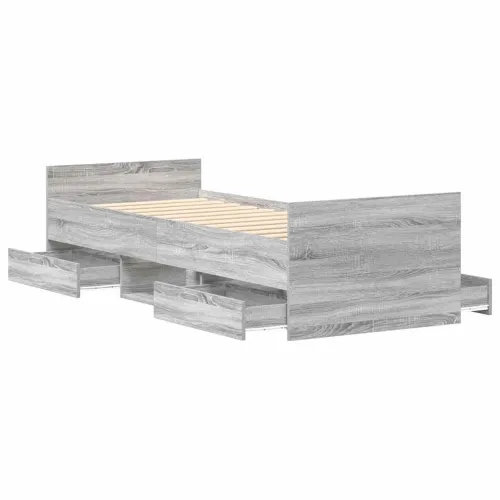 Okvir kreveta s uzglavljem i podnožjem boja hrasta 90 x 200 cm - Sivi hrast sonoma 90 x 200 cm Cijena